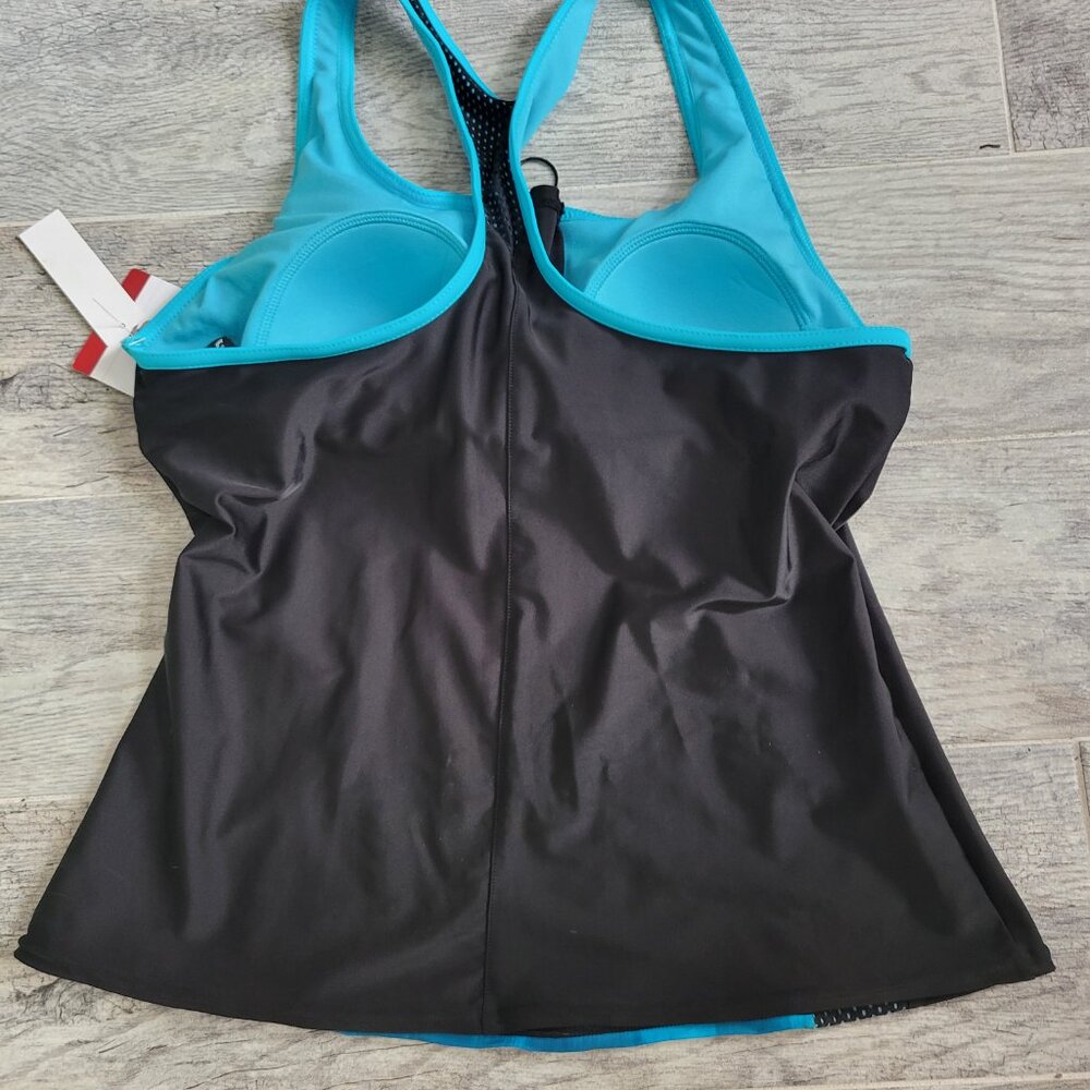ZeroXposur Tankini Swimsuit Women's XL Blue Racer Back Tank & Boy Short NWT - Picture 4 of 9